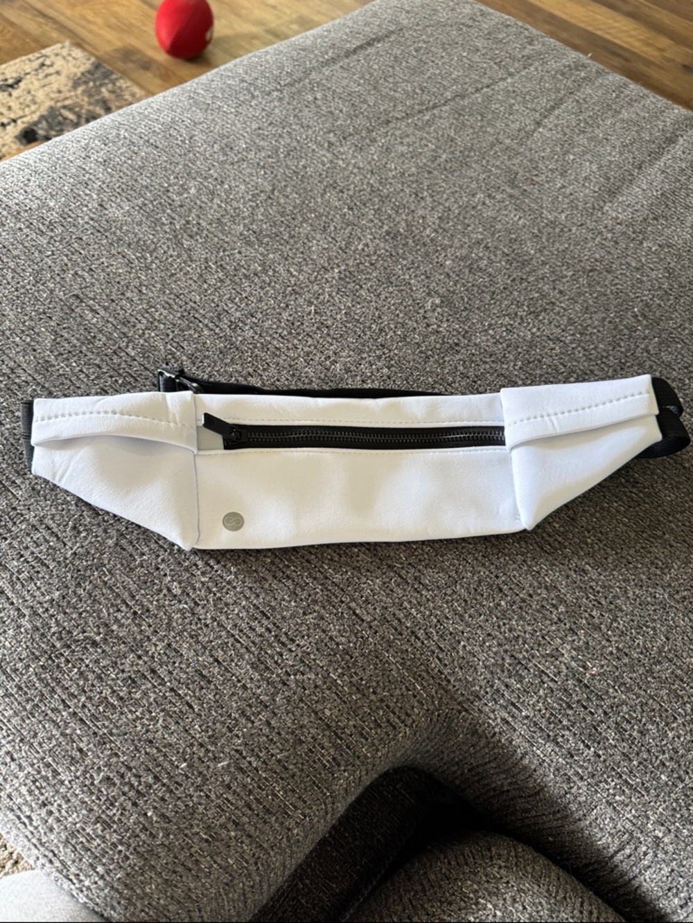 Calia White Belt Bag with Black Zip